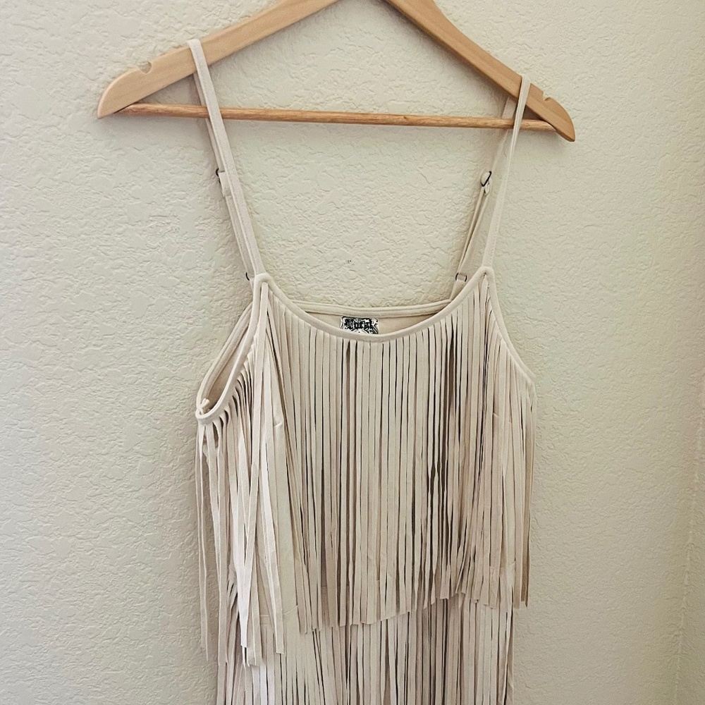 Fringe Idyllwind Cream Colored Strap Top